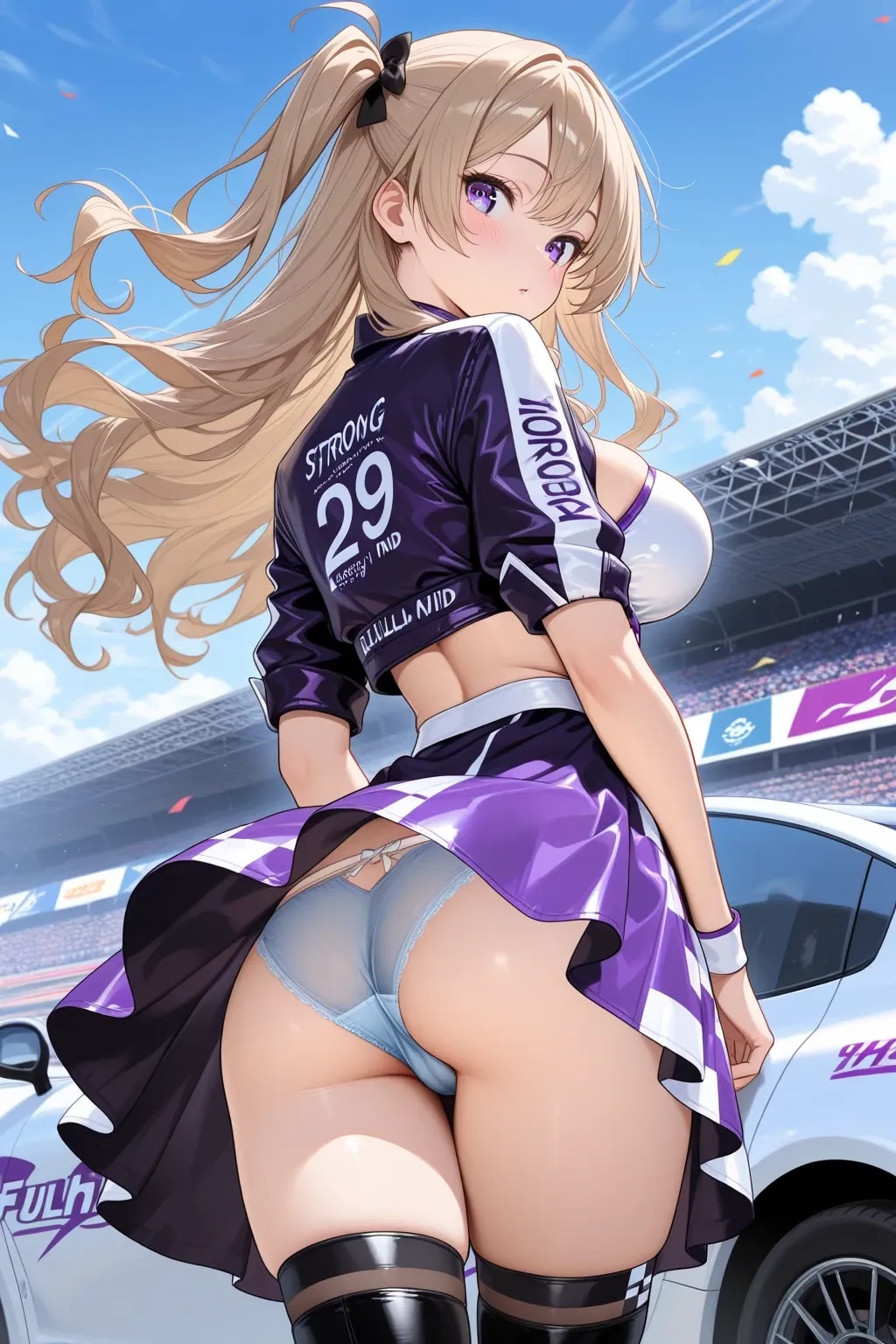 10枚:見返り風ちらレースクイーン