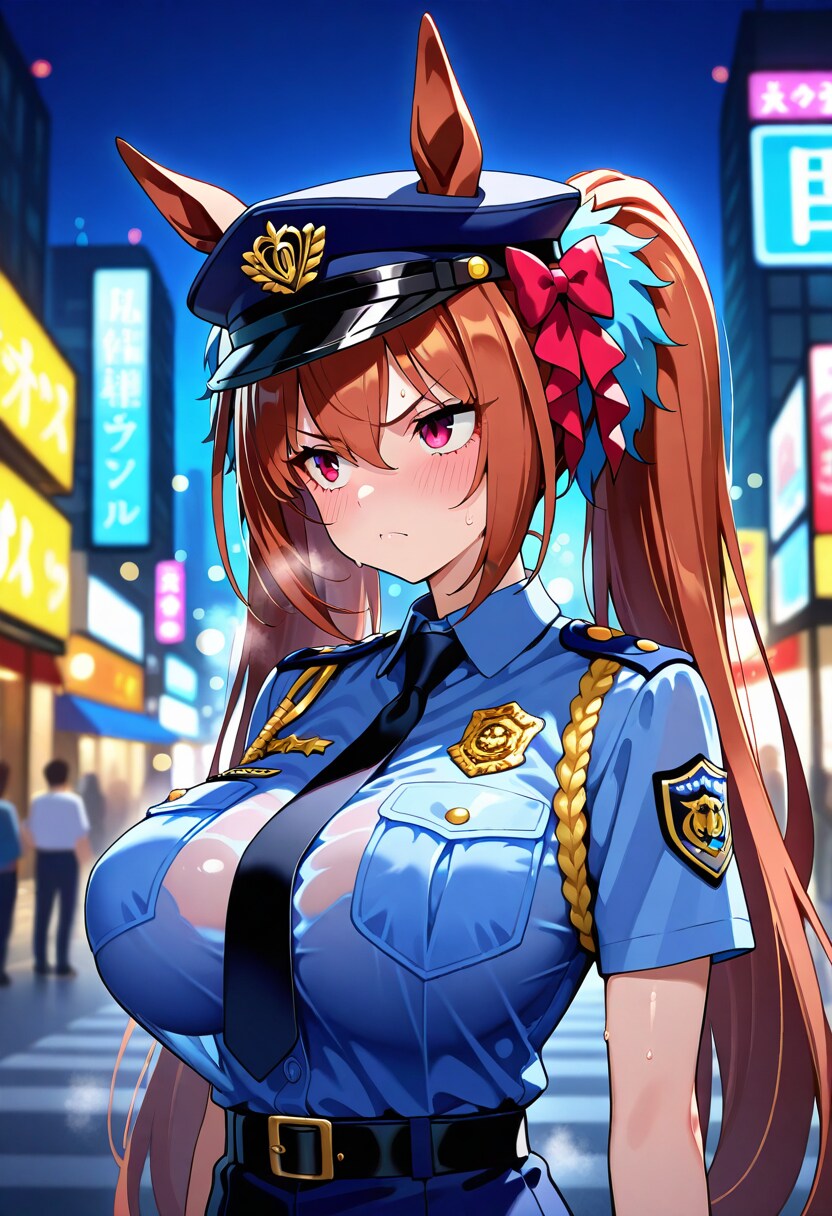 いつも怒っていて且つ服が少し透けている繁華街見回り警官のダスカちゃん