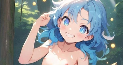 青い髪に青い瞳のロリ