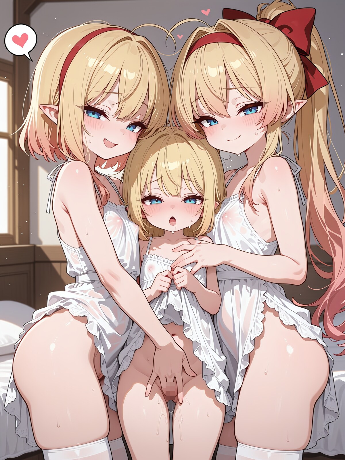 エルフちゃんたちとラブラブタイム