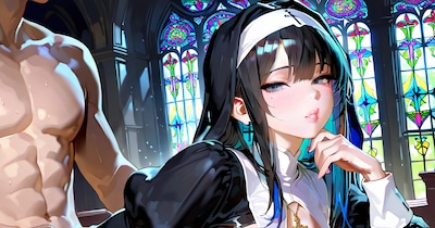 黒髪シスターさんの夜の顔は…❤【メンシ限定公開】