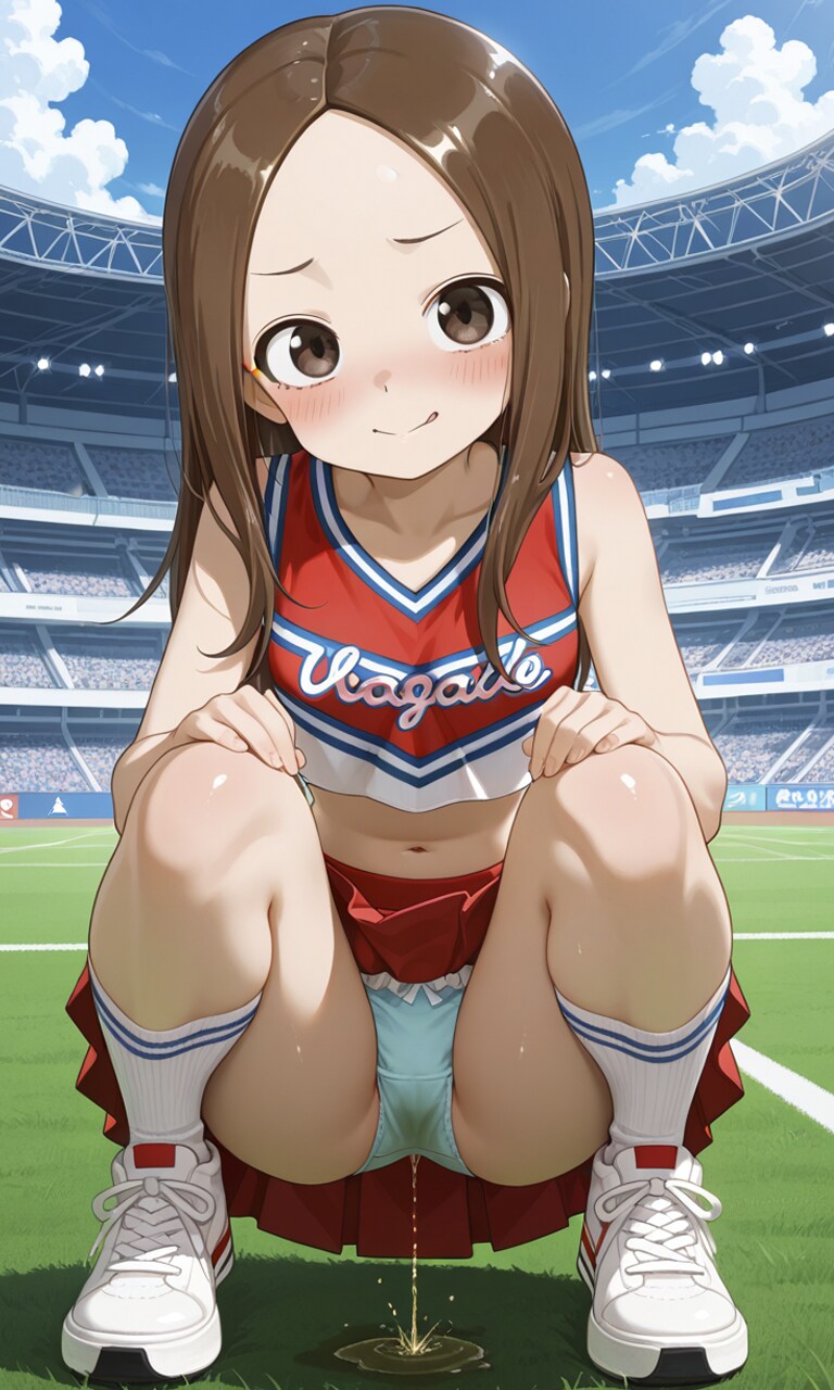 おしっこお漏らしチャレンジ【高〇さん】(チアガール)