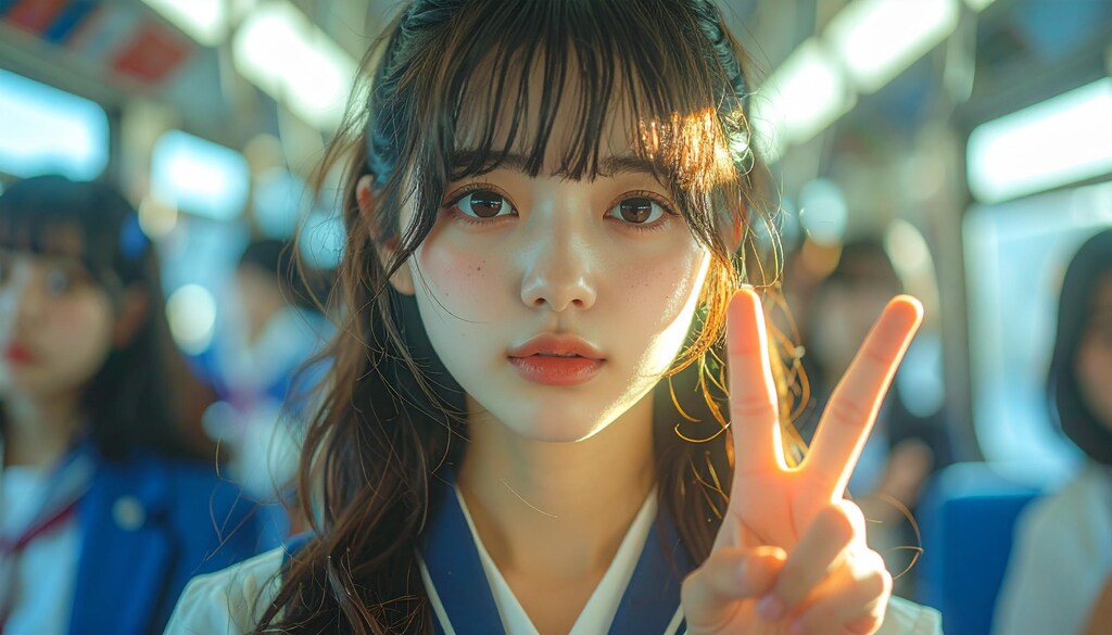 通学中のピース