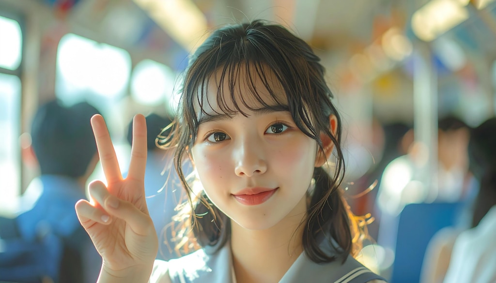 通学中のピース