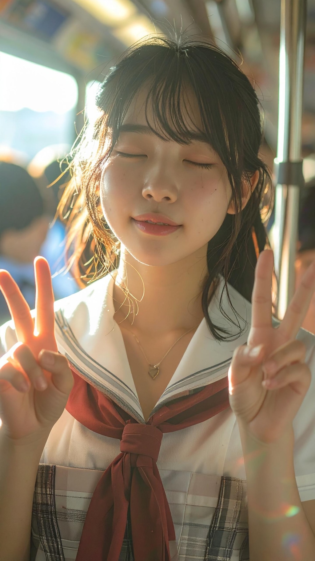 通学中のピース