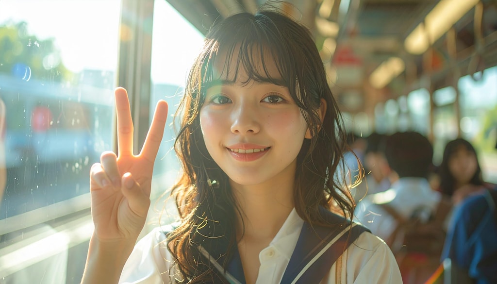 通学中のピース