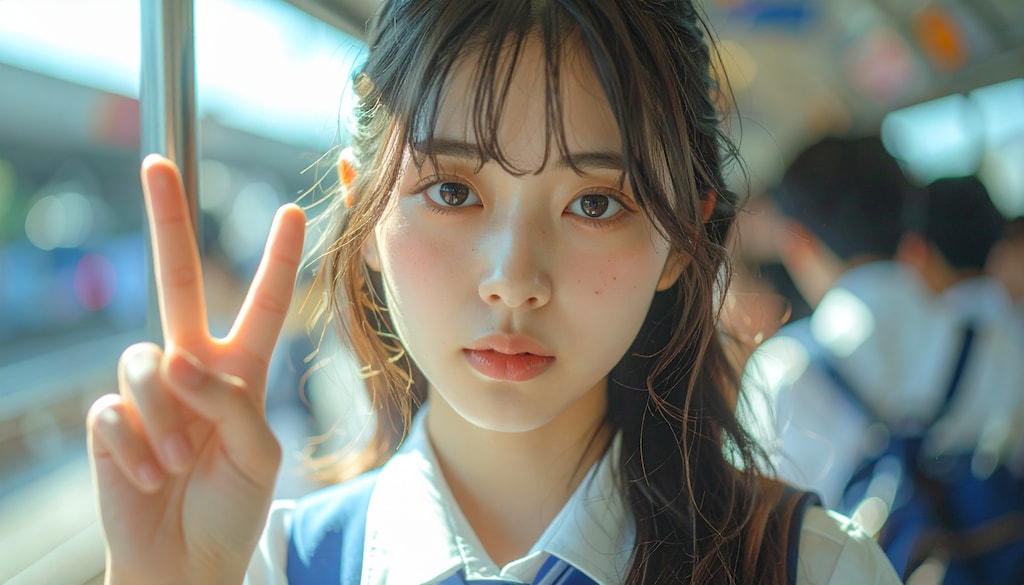 通学中のピース