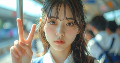 通学中のピース