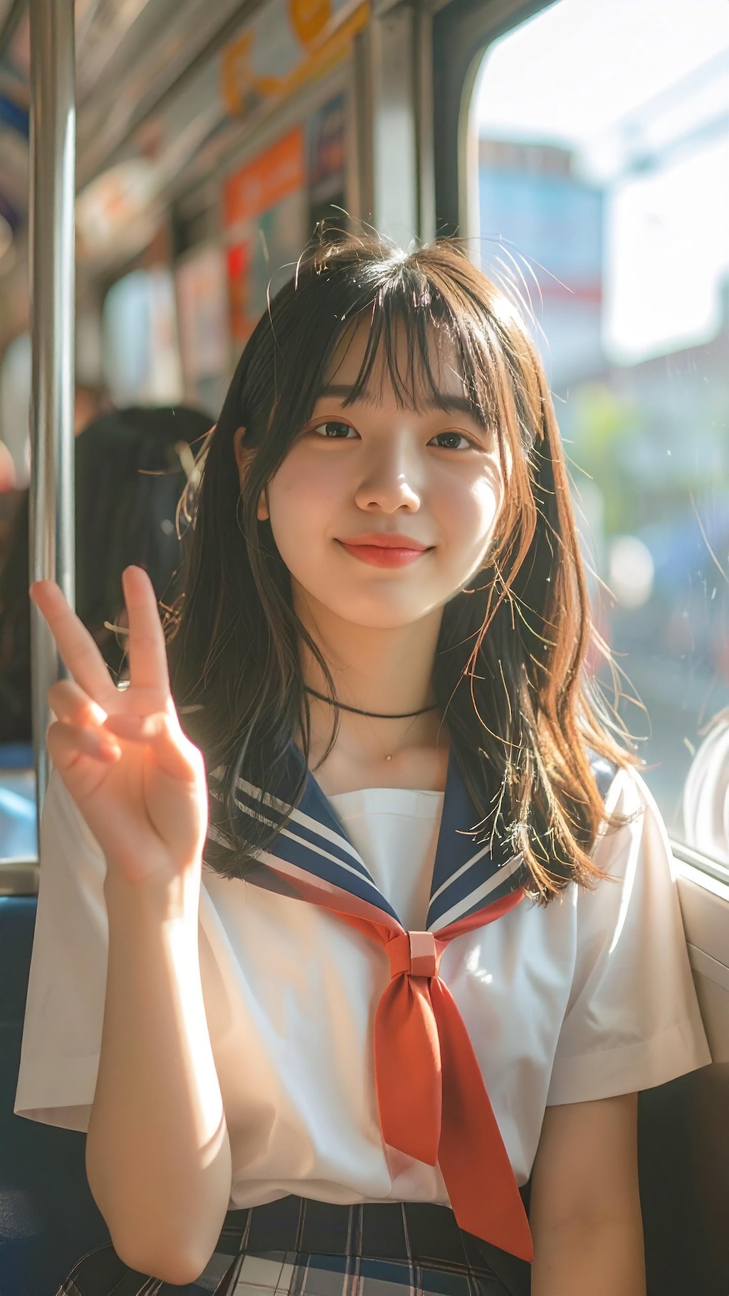 通学中のピース