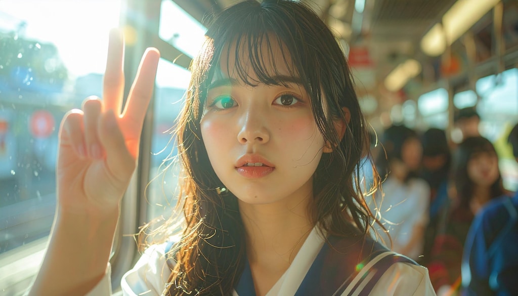 通学中のピース