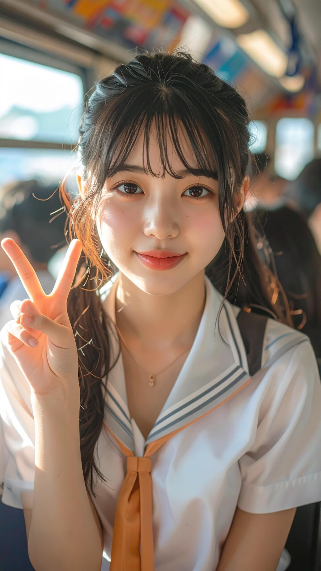 通学中のピース