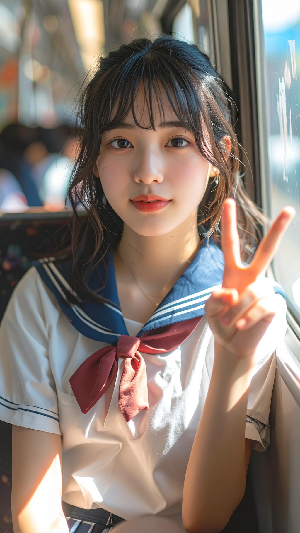 通学中のピース