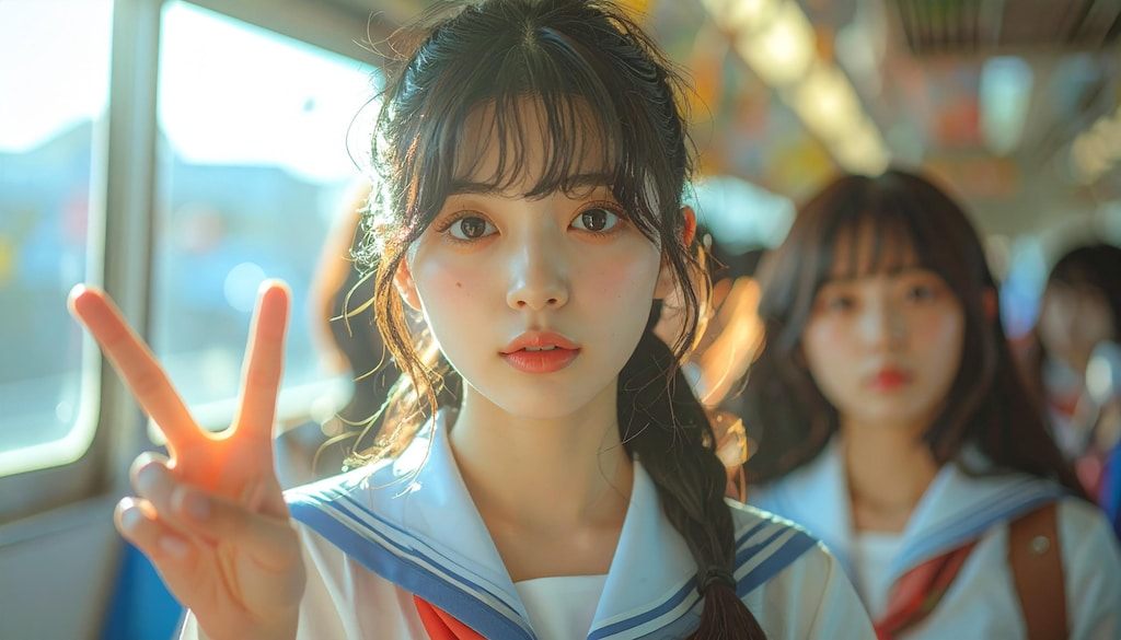 通学中のピース