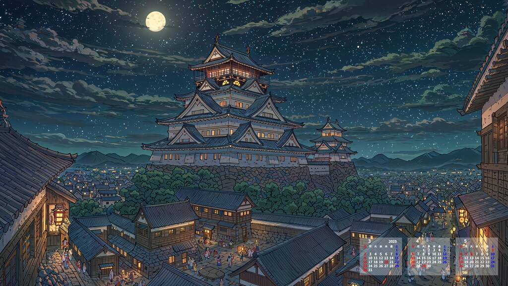 4K壁紙カレンダー②（2025年3月～2025年5月）