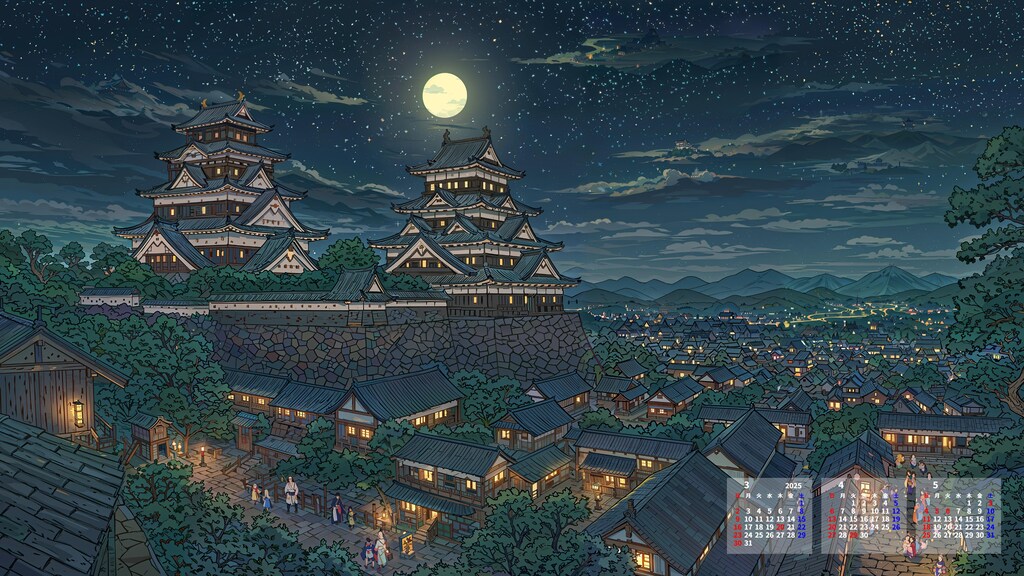 4K壁紙カレンダー②（2025年3月～2025年5月）