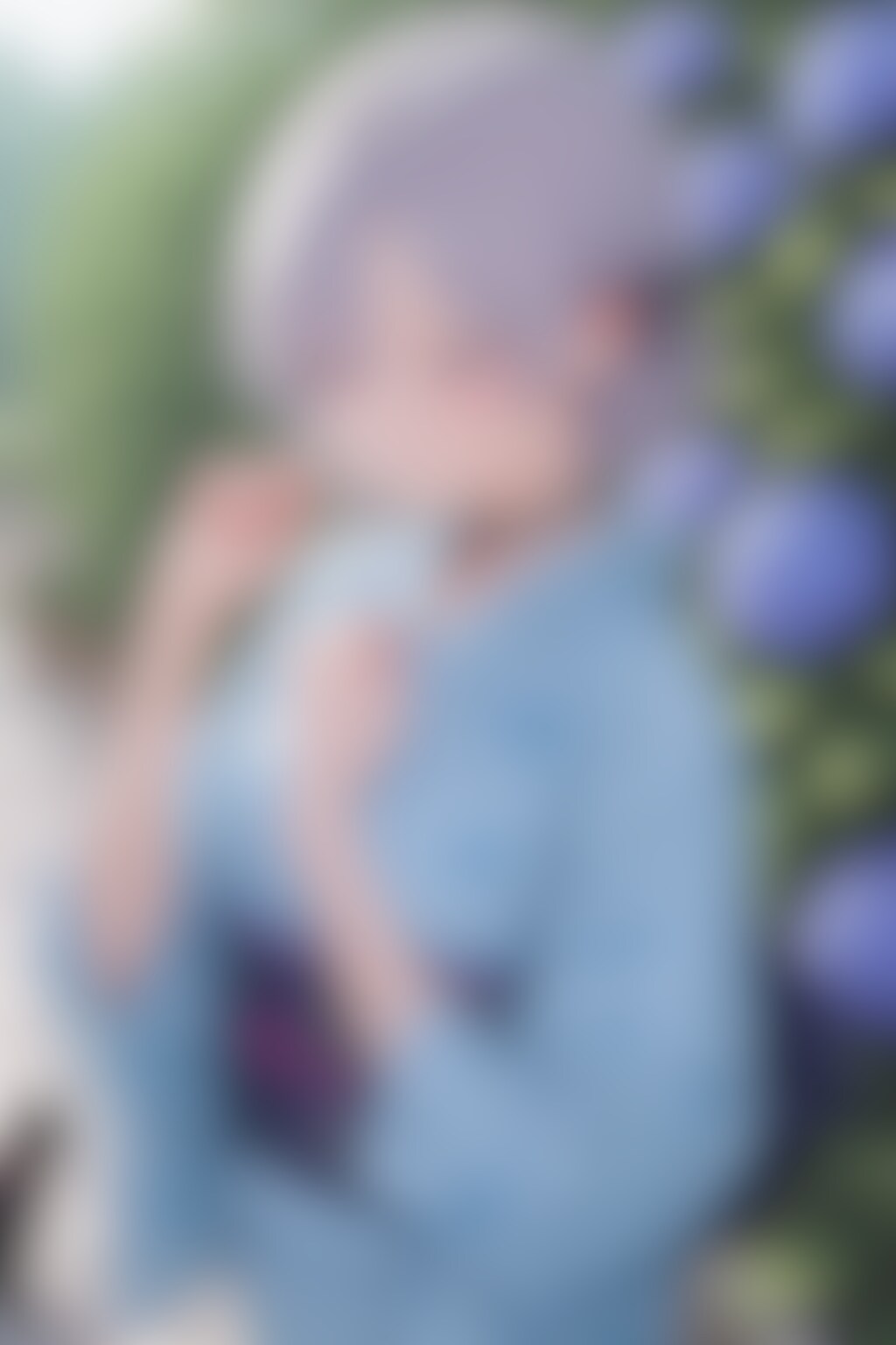 20251124【5枚】紫陽花の中の浴衣姿の女性