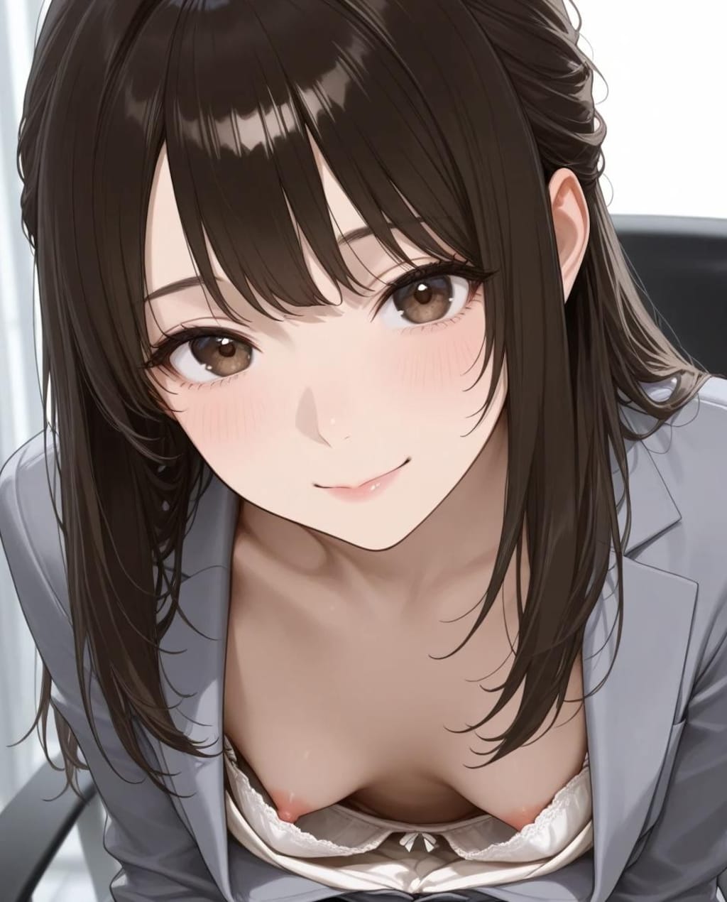 6枚:近距離から見る胸チラ