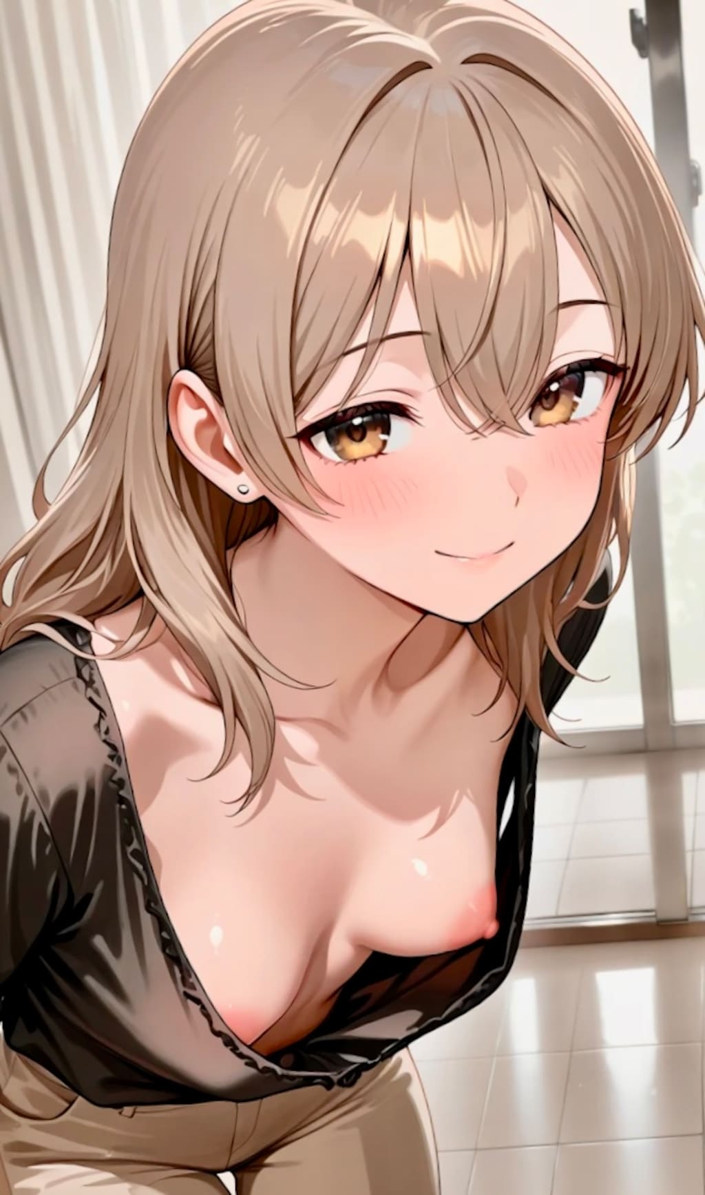 見本12枚：OL胸チラ