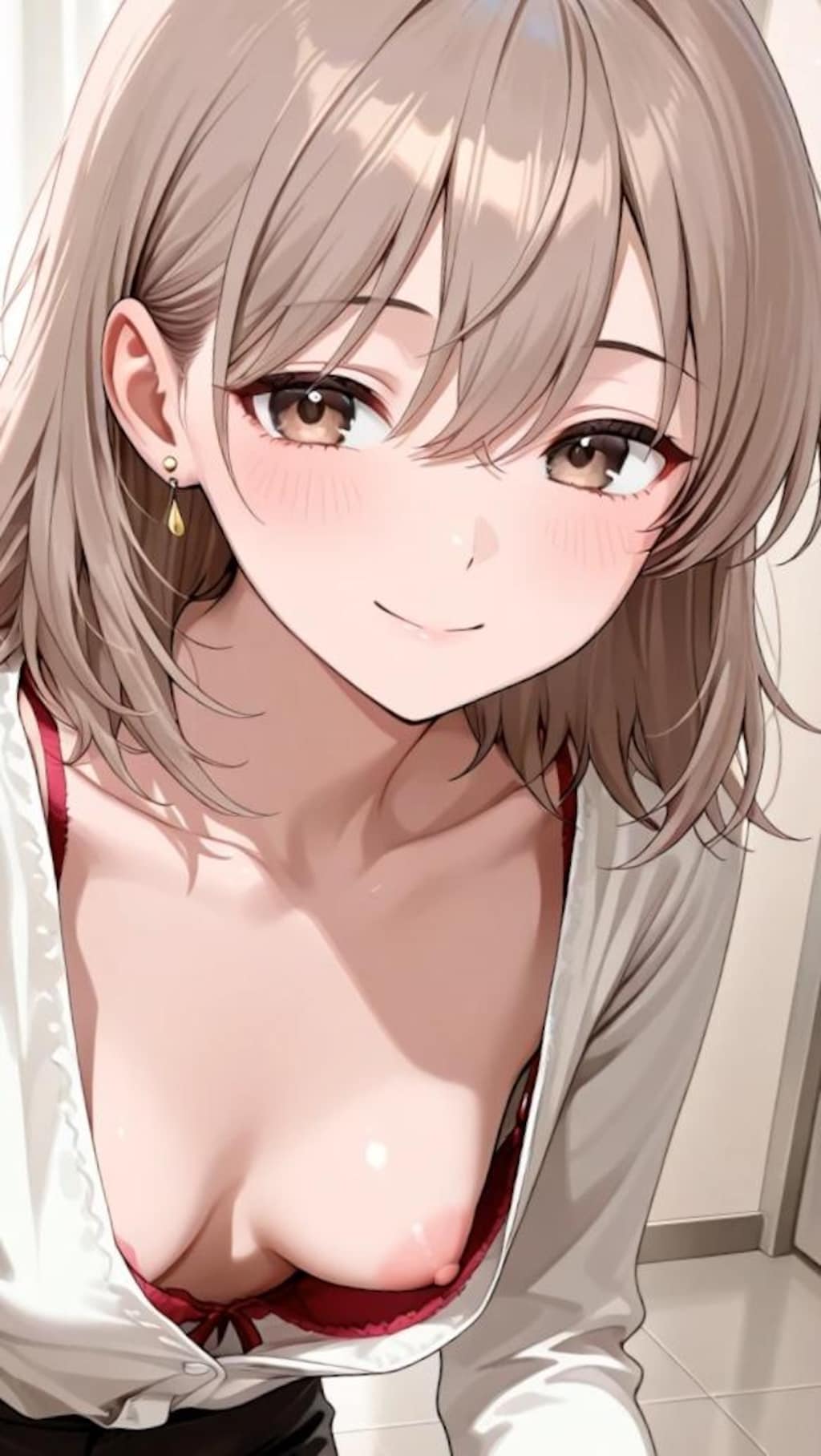 見本12枚：OL胸チラ