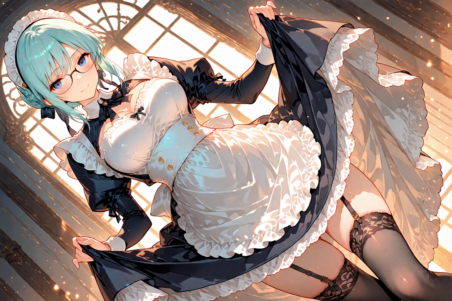 緑髪メイド　貧乳Ver.