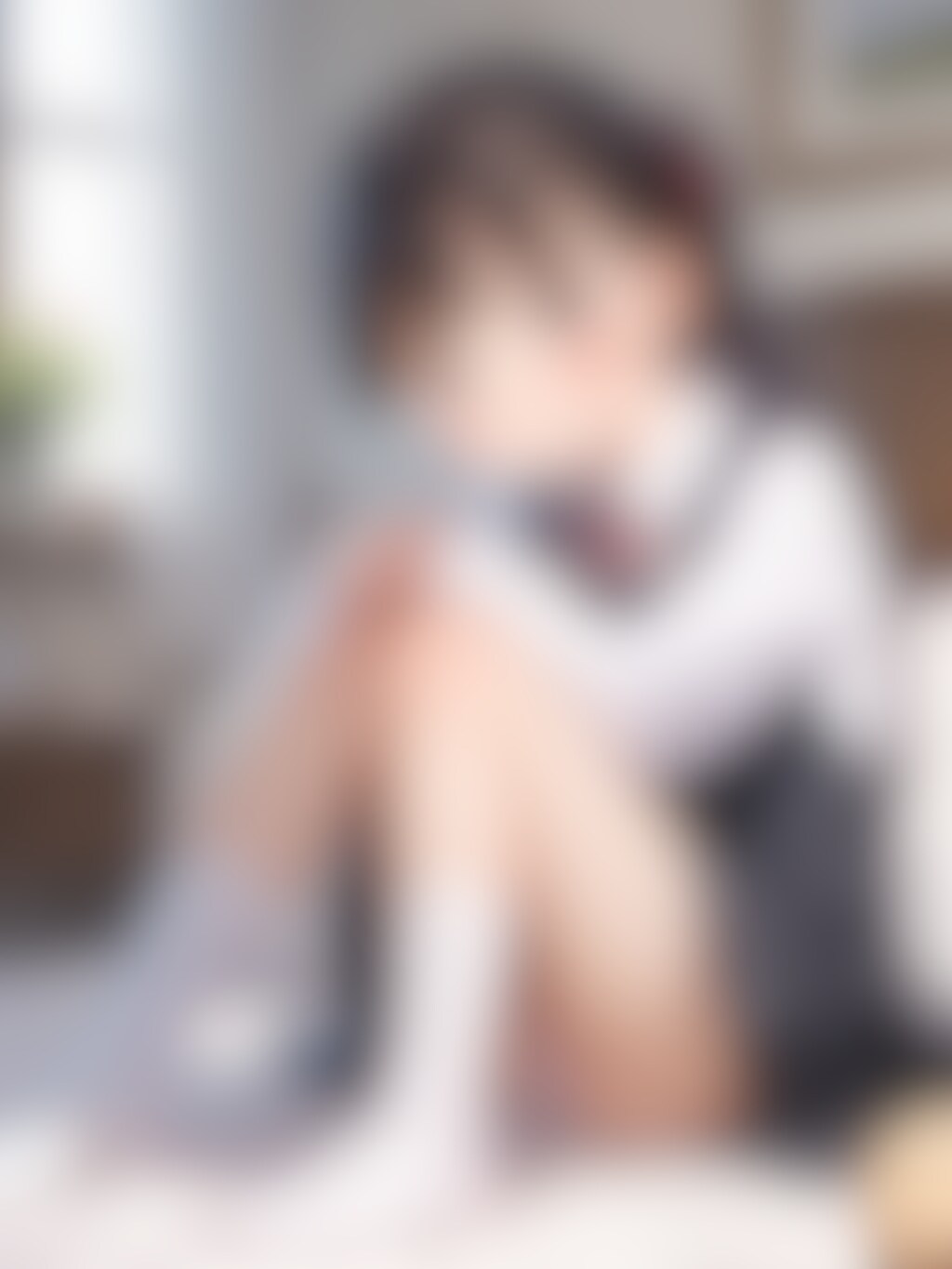 ジャンスカ〇リ〇リJ〇ちゃんたちの体育座りパンチラ（6枚）