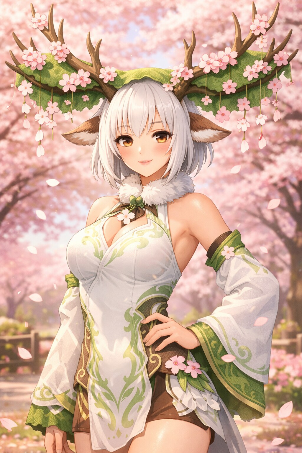 桜飾りをした魔獣ちゃん