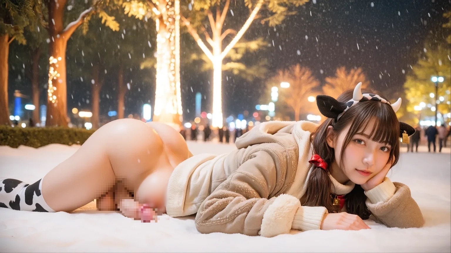 横版！牛ちゃんとイルミネーションデート❤️