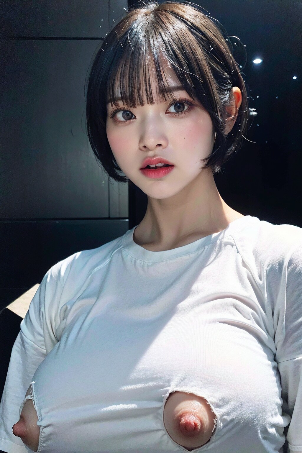 シャツ(?)でポロリ　拡大版