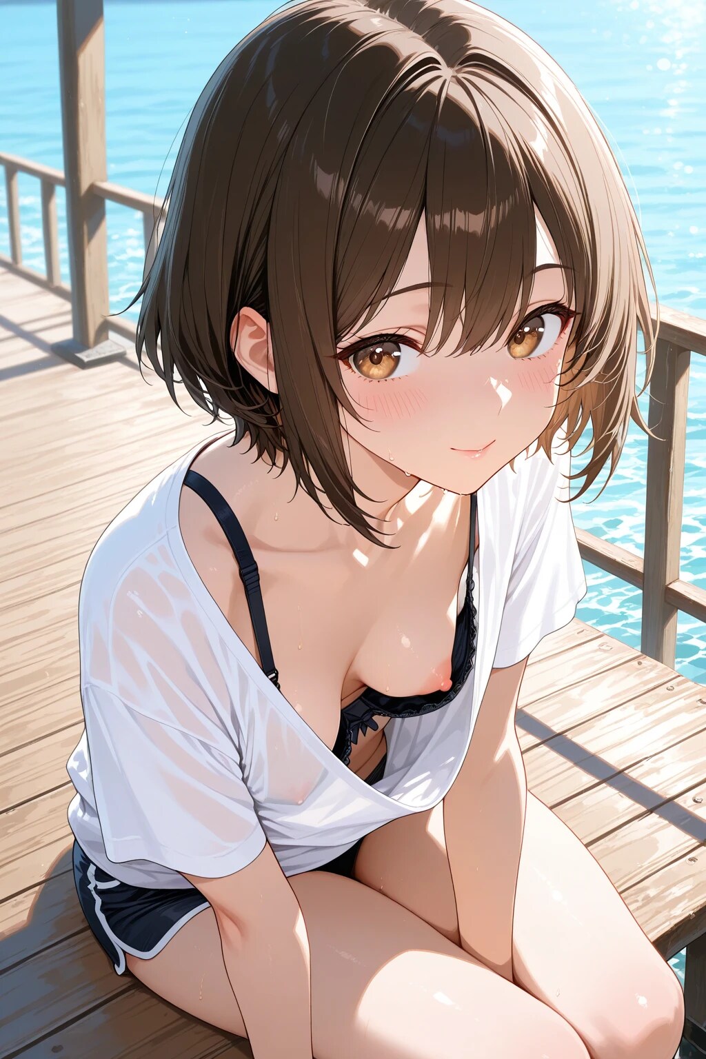 7枚:リゾート地で胸チラ