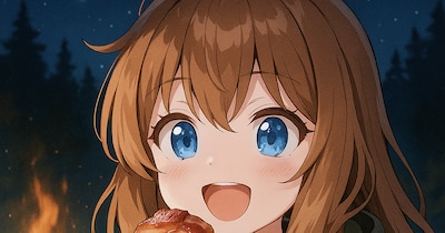 ベーコン爆弾を食べる小さな女の子