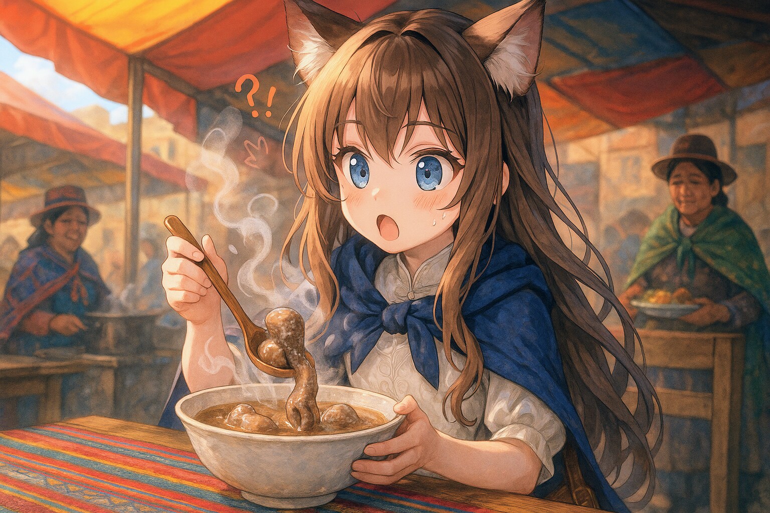 Caldo de Cardánを食べる小さな女の子
