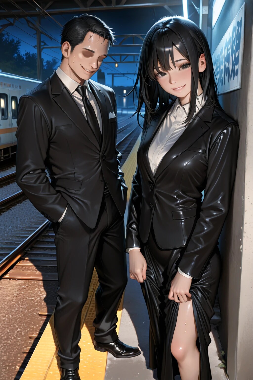 背徳の駅ホームと愛人陽子