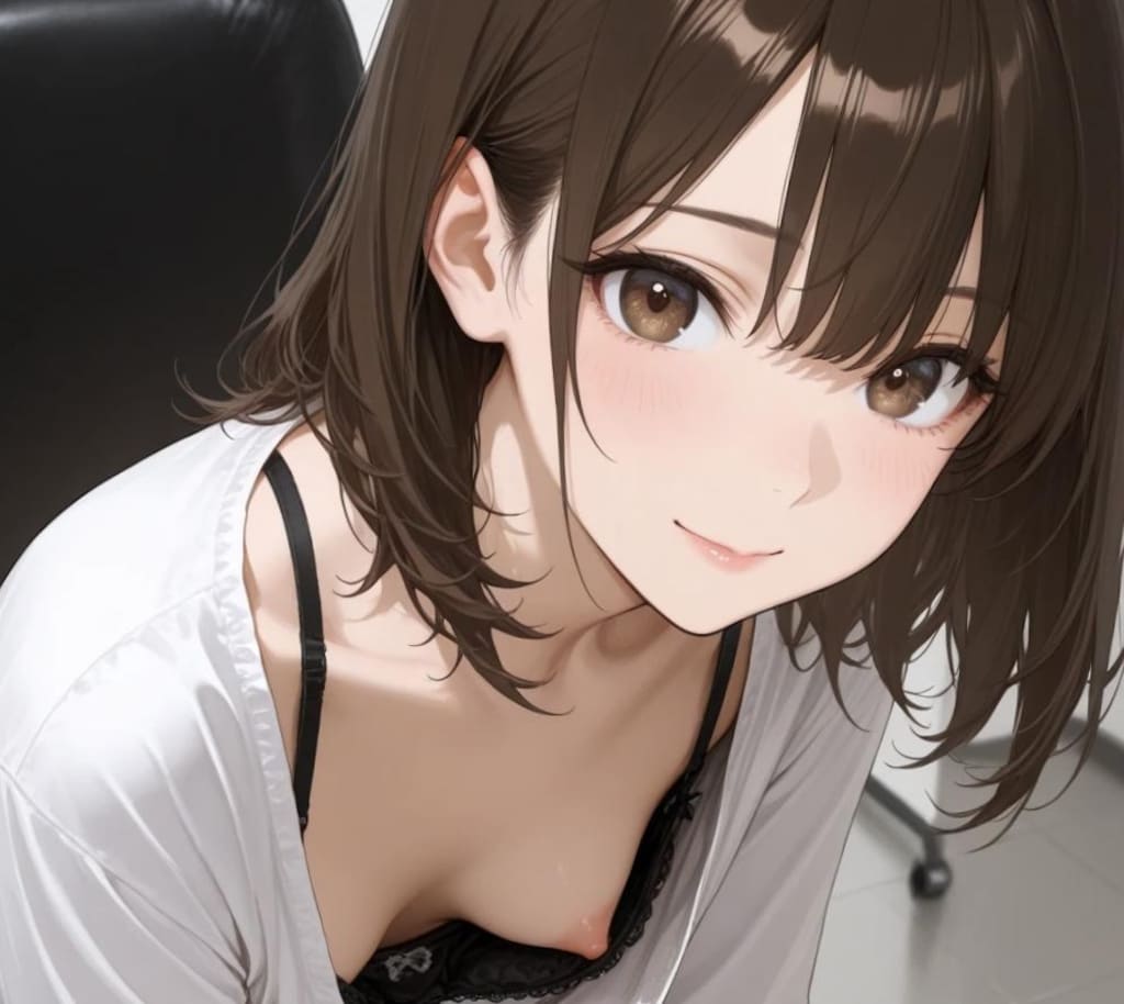 6枚:近距離で胸チラ