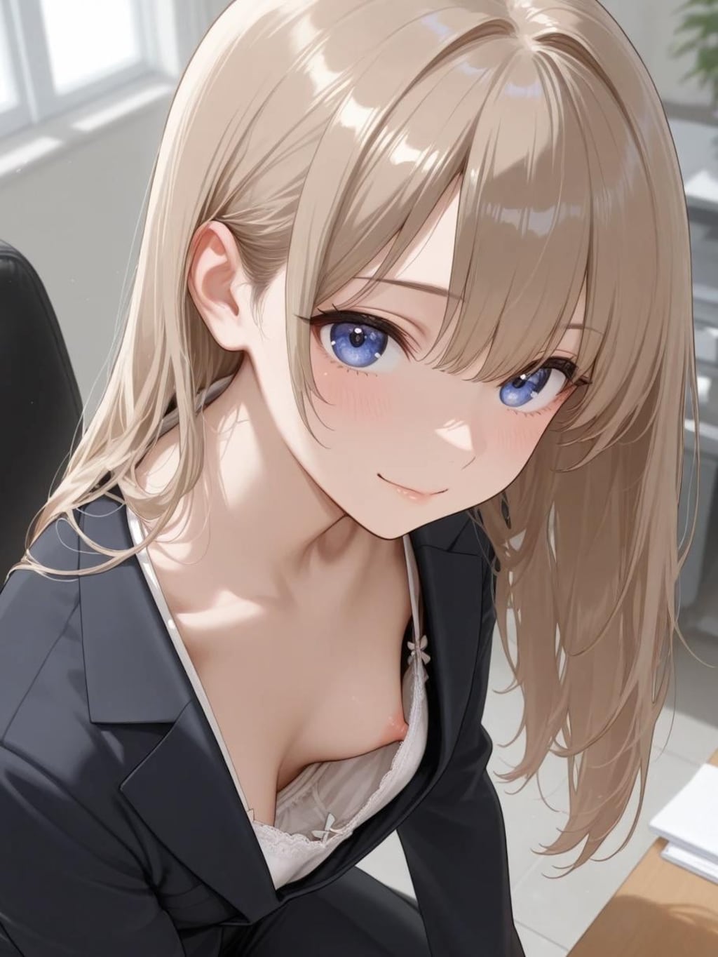 6枚:近距離で胸チラ
