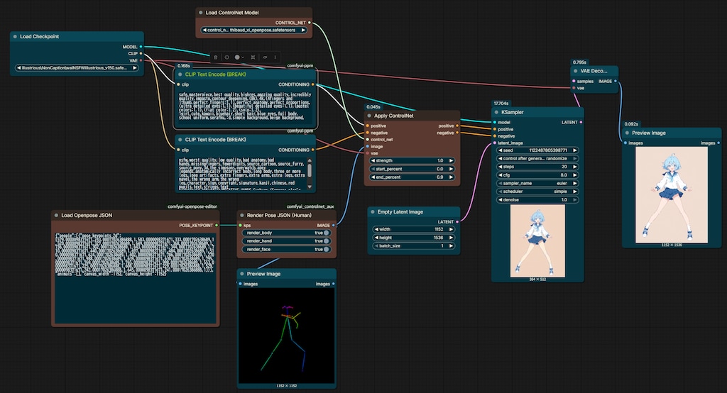 ComfyUIでOpen Pose Editorを使う