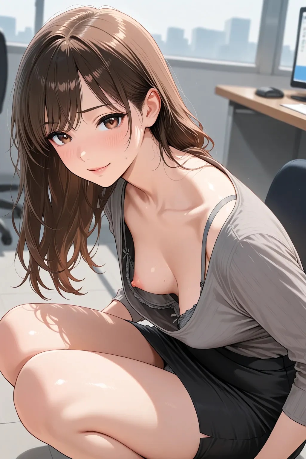 40枚:在庫放出:胸チラのプロンプト実験作　ボツ含む