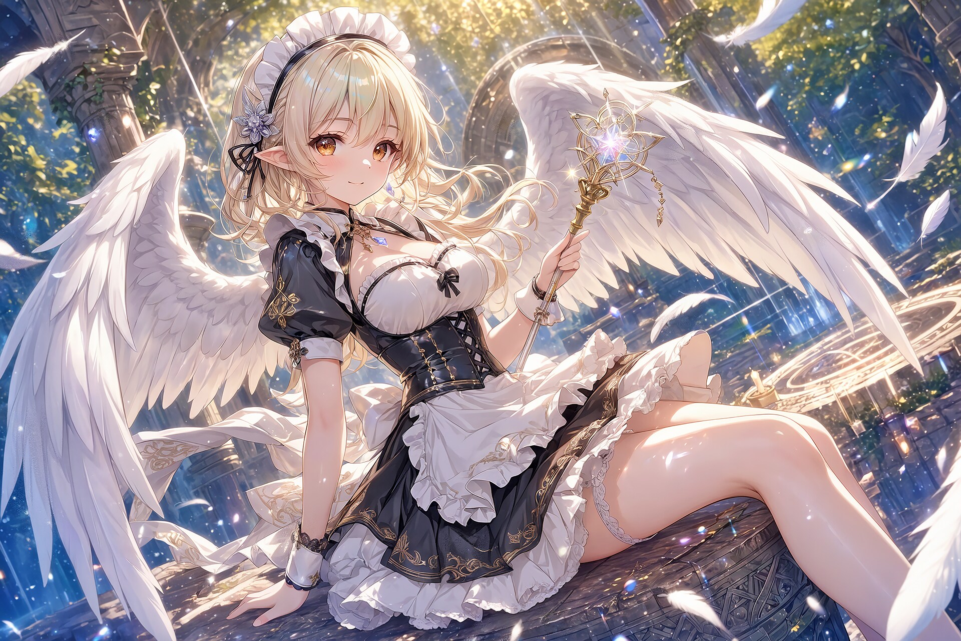 白翼エルフメイド