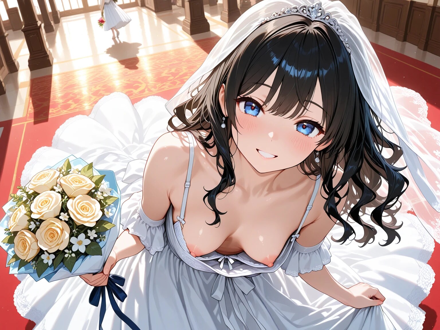 40枚:ドレスで胸チラ