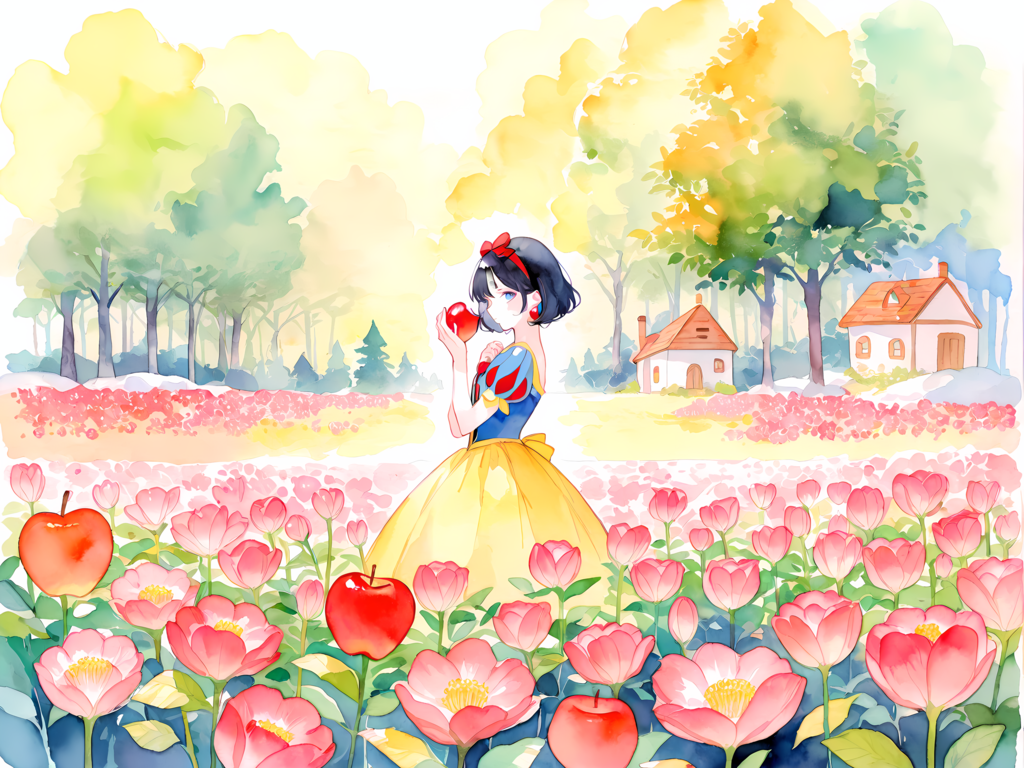 白雪姫をイメージしたイラスト