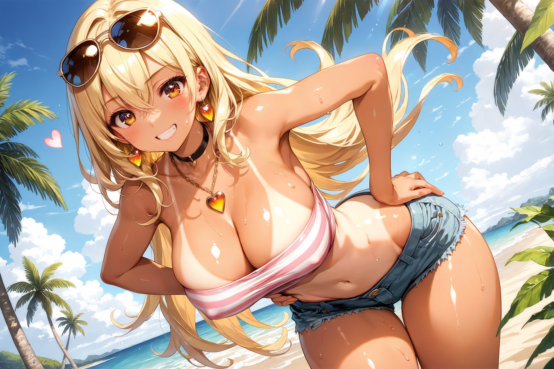 金髪ビーチギャル