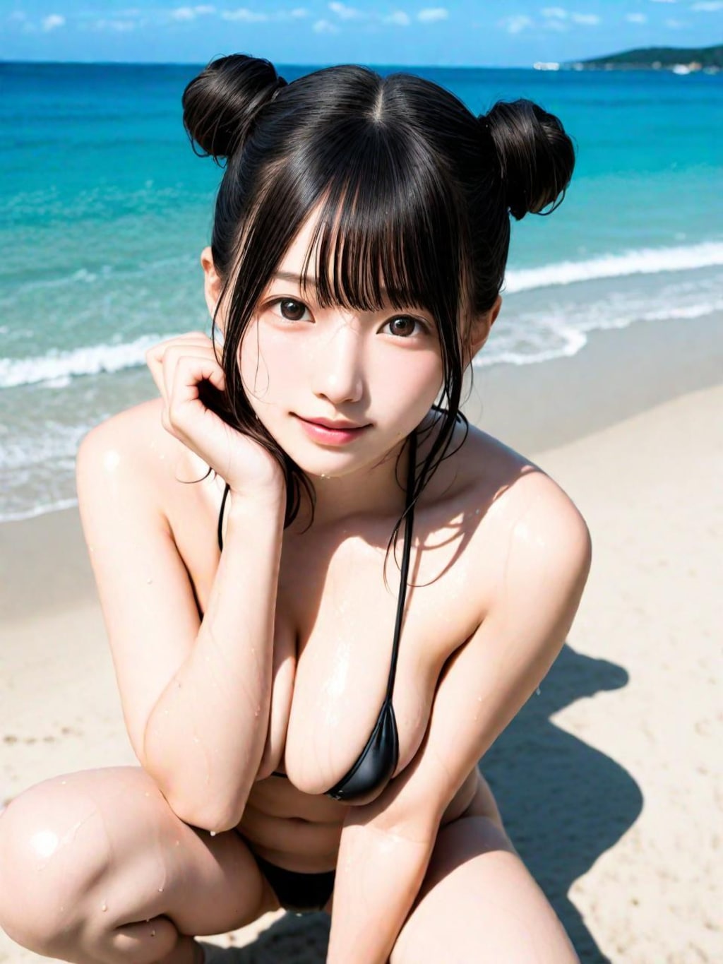 巨乳の黒マイクロビキニ　02