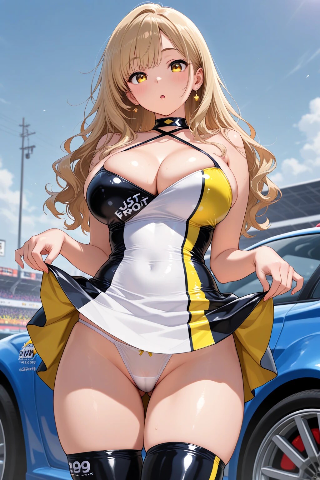 40枚:レースクイーンたくしあげ