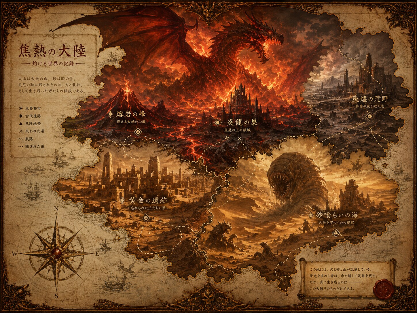 火山竜脈の冒険地図