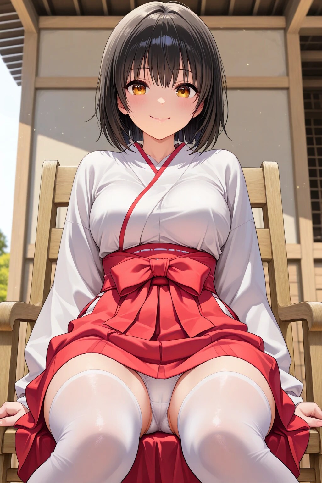 5枚:パンチラ巫女