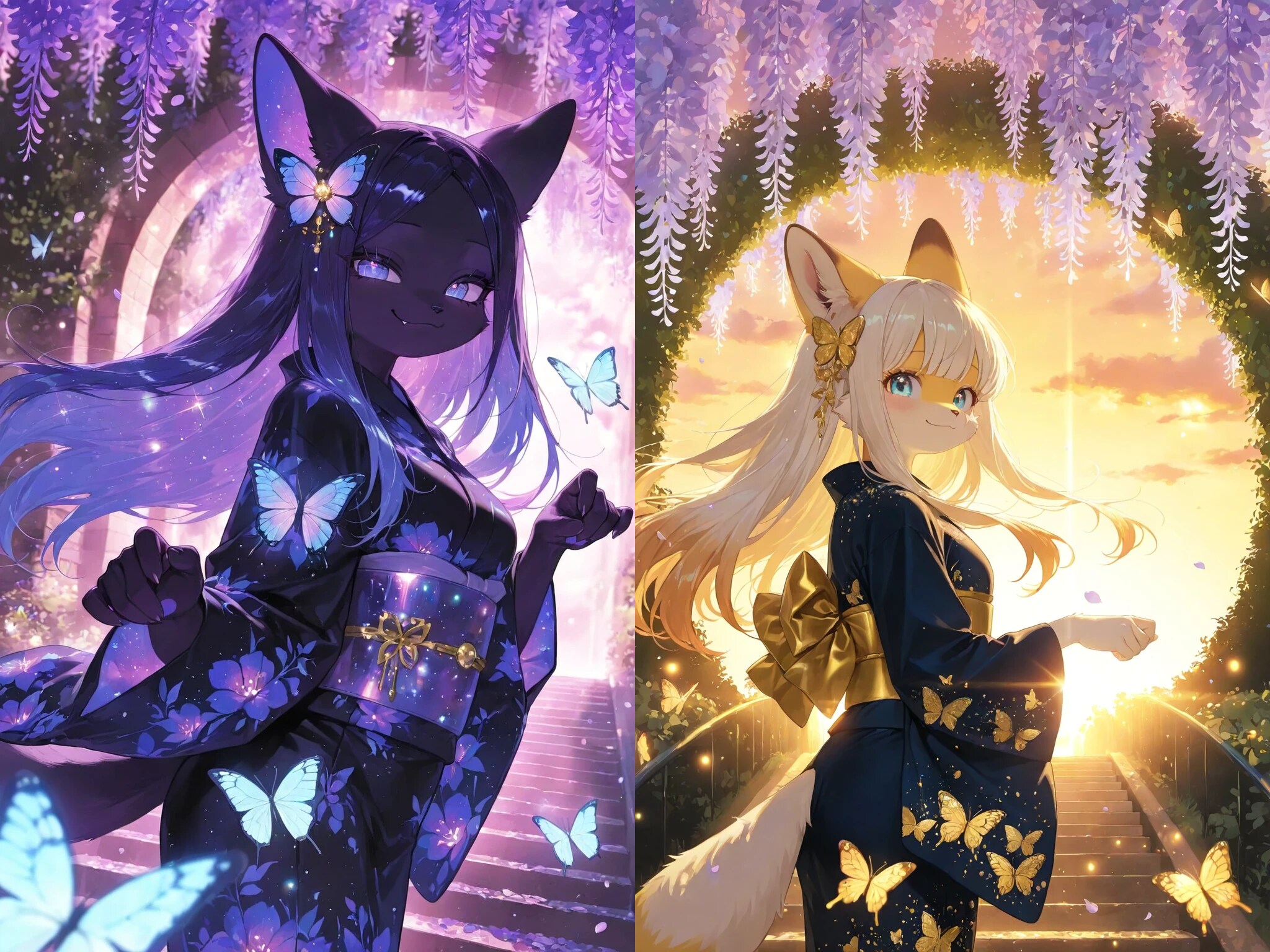 🔒藤花の蝶道 — 色比較