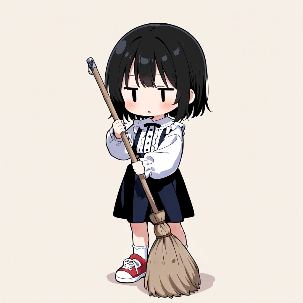 掃除してくれた！【パラパライラスト４０】