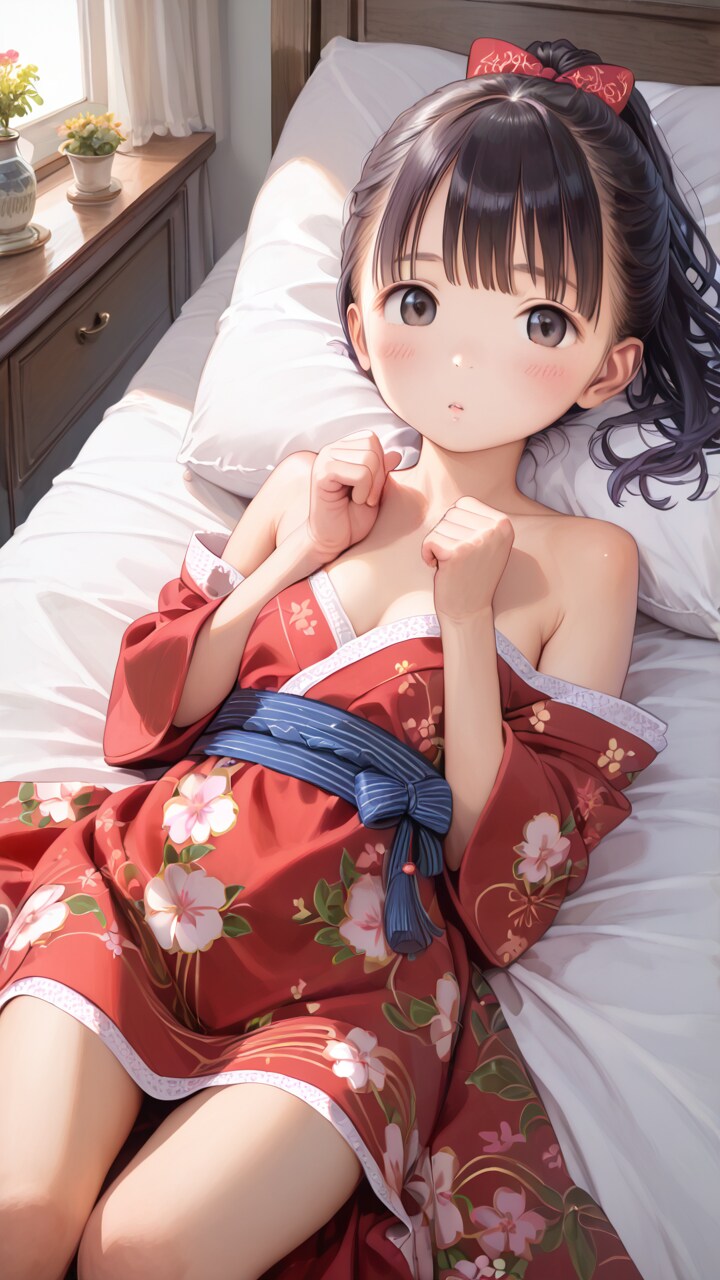 〇リJ〇ちゃんたちの浴衣がはだけて胸チラ（6枚）