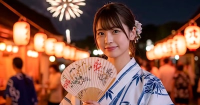 浴衣女子パンチラ&キモおじにキスされる