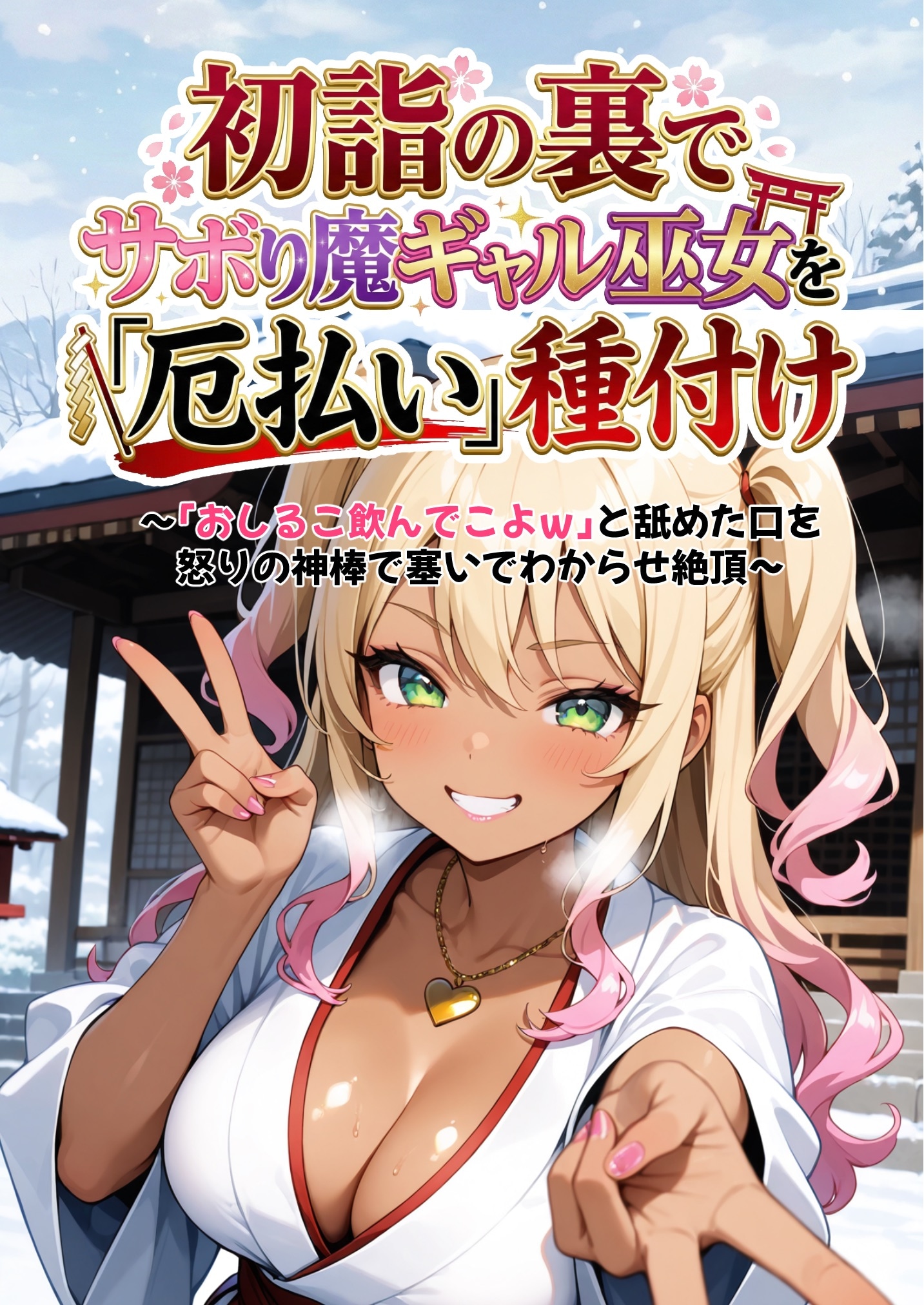 初詣の裏でサボり魔ギャル巫女を「厄払い」種付け