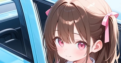 車に座る少女☆